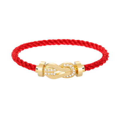 [Gaonasi]CHANCE LARGE 8 FIGURE BUCKLE HALF DIAMOND BRACELET GOLD