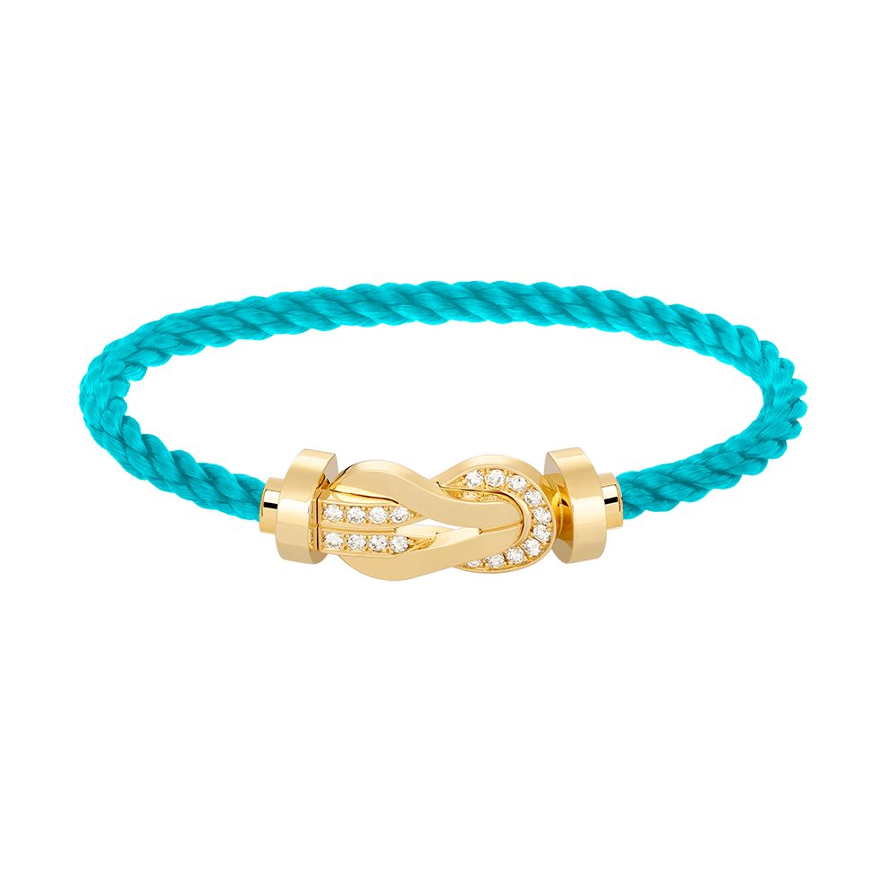 [Gaonasi]CHANCE LARGE 8 FIGURE BUCKLE HALF DIAMOND BRACELET GOLD