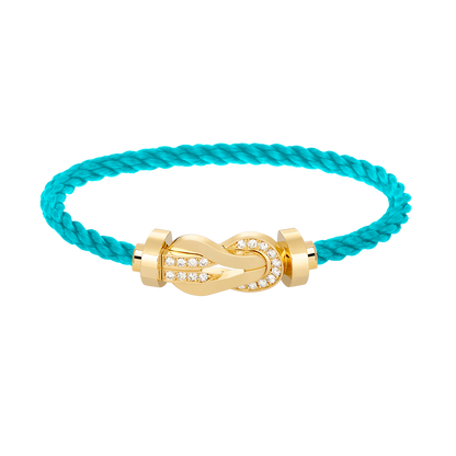 [Gaonasi]CHANCE LARGE 8 FIGURE BUCKLE HALF DIAMOND BRACELET GOLD