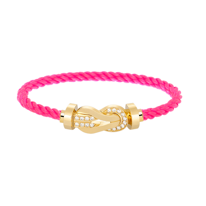 [Gaonasi]CHANCE LARGE 8 FIGURE BUCKLE HALF DIAMOND BRACELET GOLD