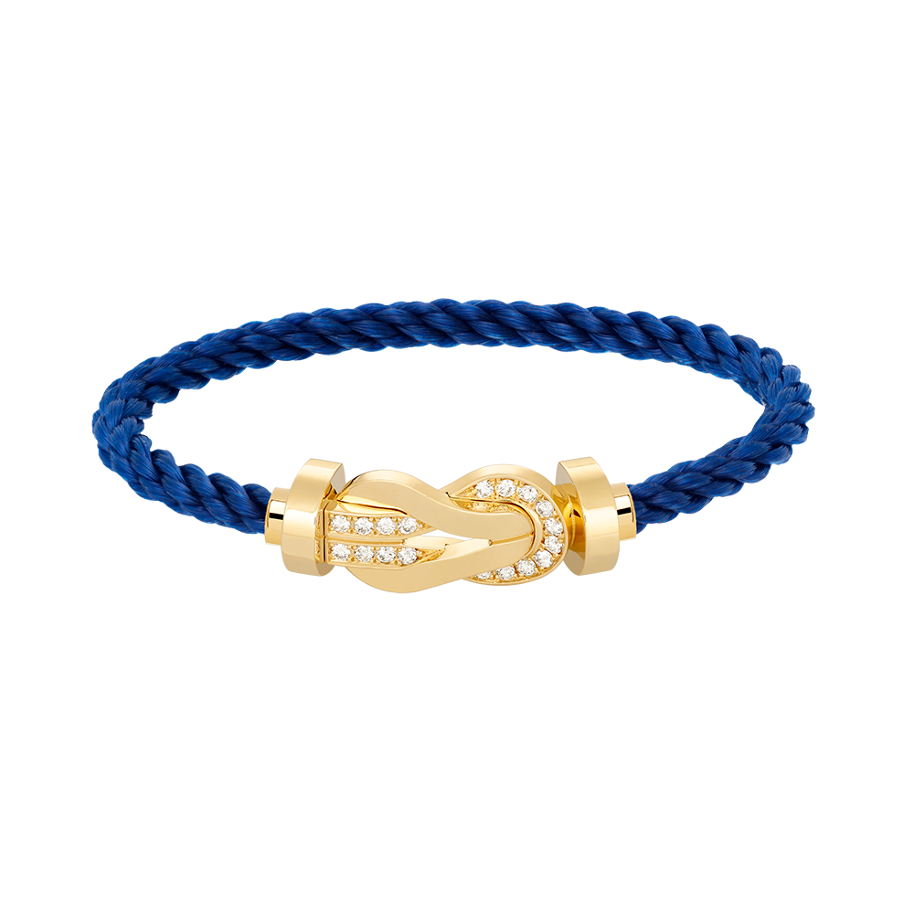 [Gaonasi]CHANCE LARGE 8 FIGURE BUCKLE HALF DIAMOND BRACELET GOLD