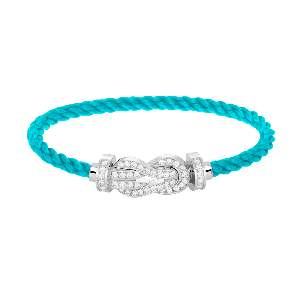 [Gaonasi]CHANCE LARGE 8 FIGURE BUCKLE FULL DIAMOND BRACELET SILVER