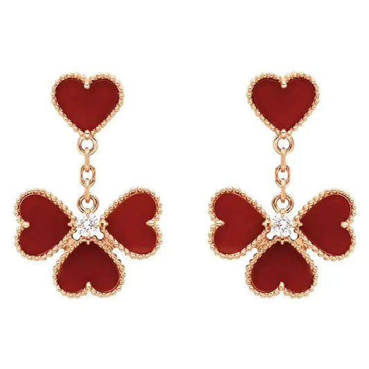 [Gaonasi]SWEET CLOVER CARNELIAN EARRINGS