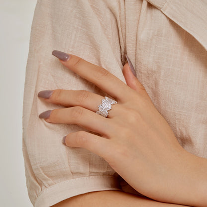 [Gaonasi]Luxurious Colorful Radiant Cut Daily Ring