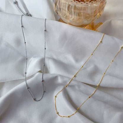 [Gaonasi]Small Bead Clavicle Chain Simple Necklace