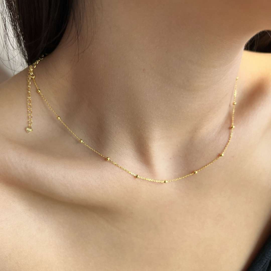 [Gaonasi]Small Bead Clavicle Chain Simple Necklace