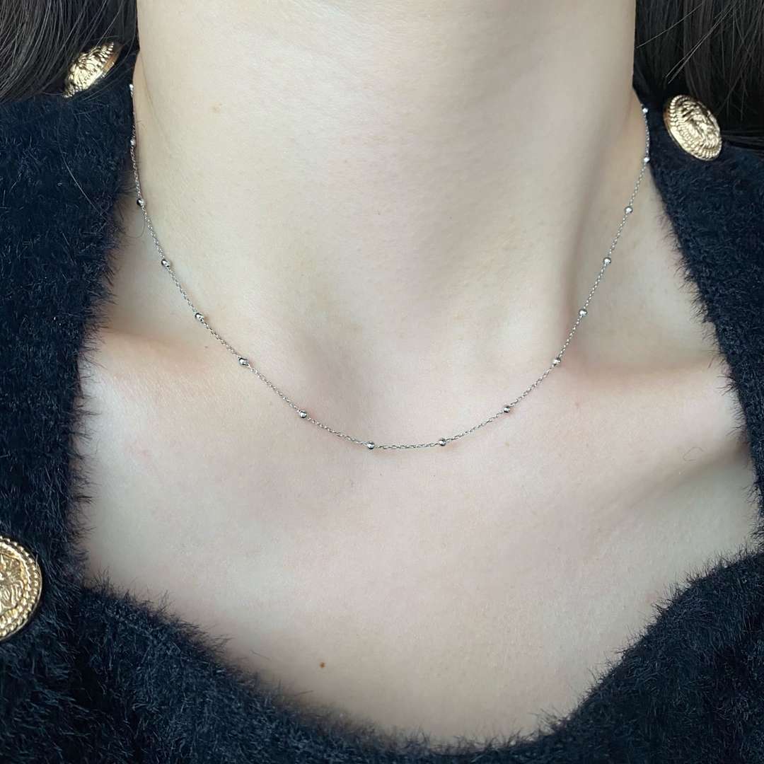 [Gaonasi]Small Bead Clavicle Chain Simple Necklace