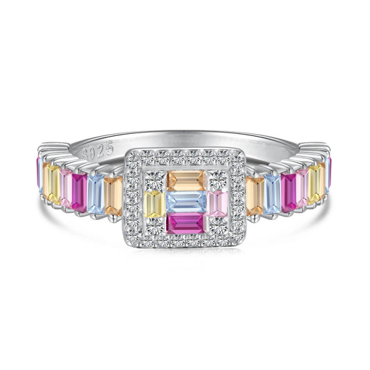[Gaonasi]Exquisite Colorful Radiant Cut Party Ring