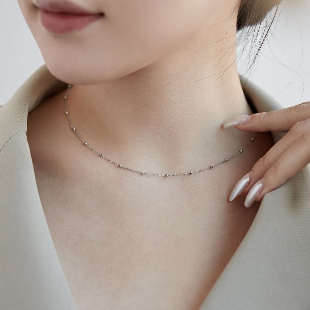 [Gaonasi]Small Bead Clavicle Chain Simple Necklace