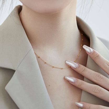 [Gaonasi]Small Bead Clavicle Chain Simple Necklace