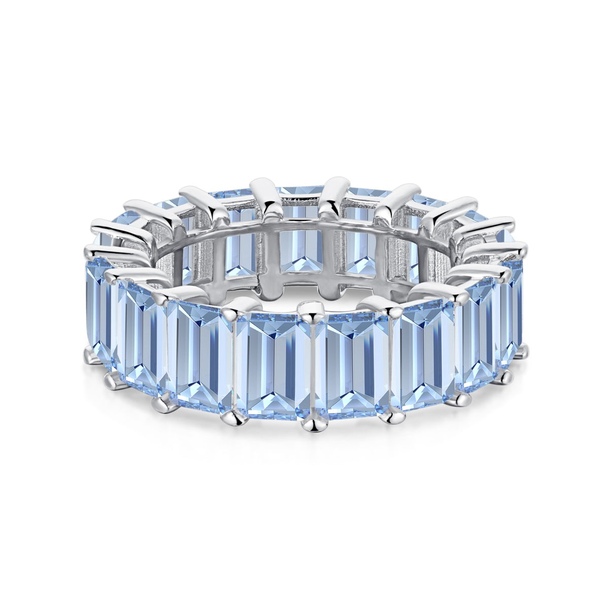 [Gaonasi]0.75 Carat Elegant Emerald Cut Tennis Ring