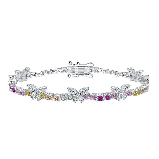 [Gaonasi]Ornate Colorful Butterfly Shape Round Cut Daily Bracelet