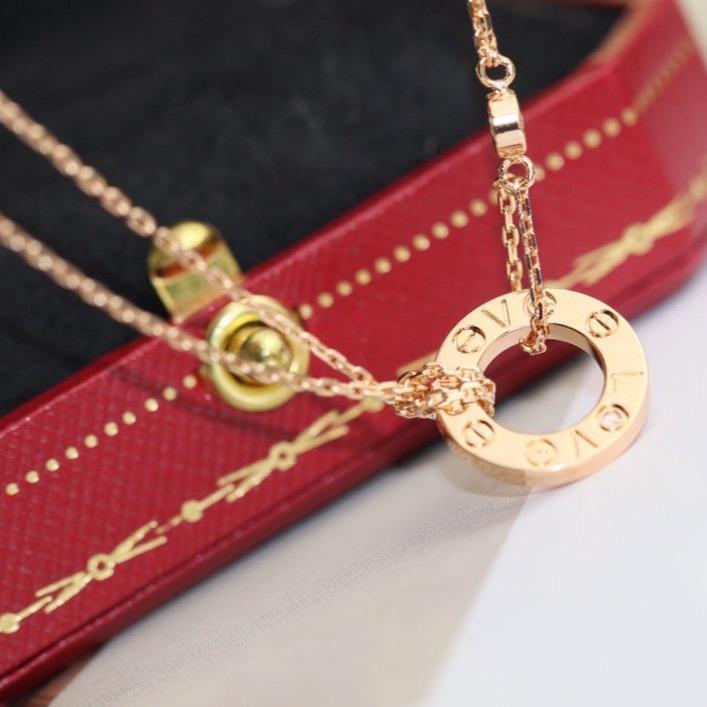 [Gaonasi]LOVE NECKLACE ADJUSTABLE ROSE GOLD 2 DIAMOND