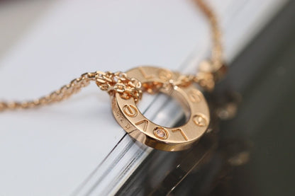 [Gaonasi]LOVE NECKLACE ADJUSTABLE ROSE GOLD 2 DIAMOND