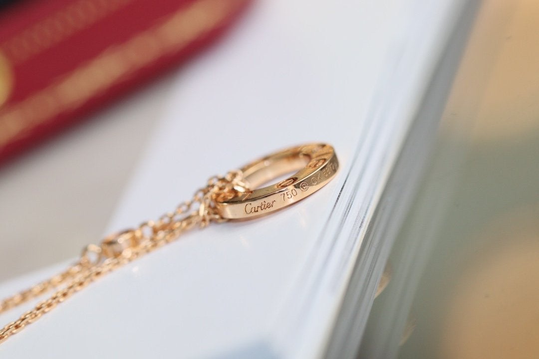 [Gaonasi]LOVE NECKLACE ADJUSTABLE ROSE GOLD 2 DIAMOND