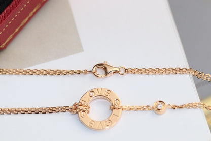 [Gaonasi]LOVE NECKLACE ADJUSTABLE ROSE GOLD 2 DIAMOND