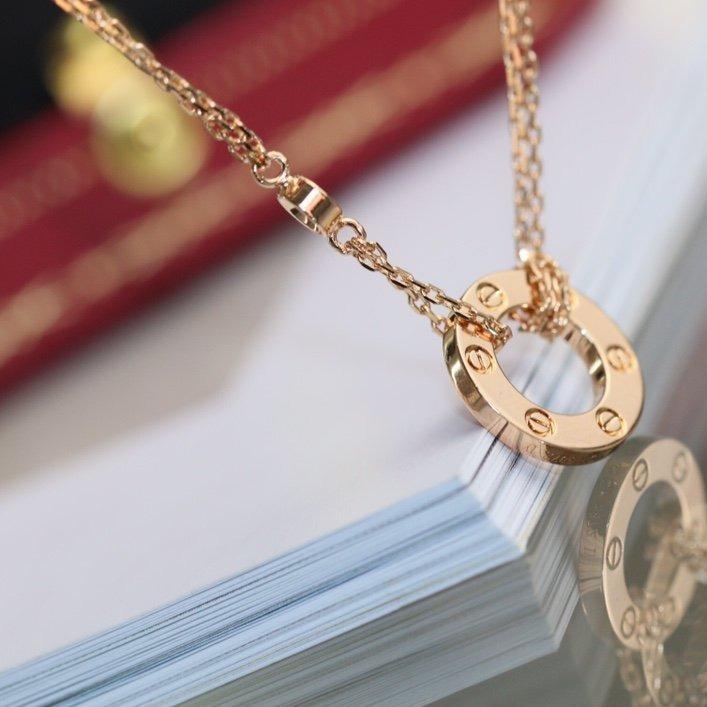 [Gaonasi]LOVE NECKLACE ADJUSTABLE ROSE GOLD 2 DIAMOND