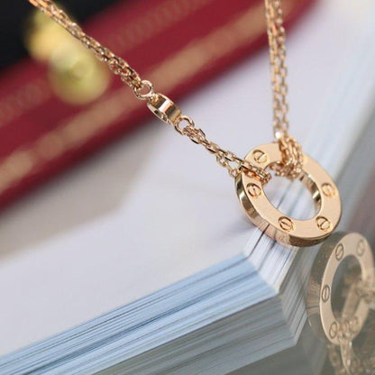 [Gaonasi]LOVE NECKLACE ADJUSTABLE ROSE GOLD 2 DIAMOND