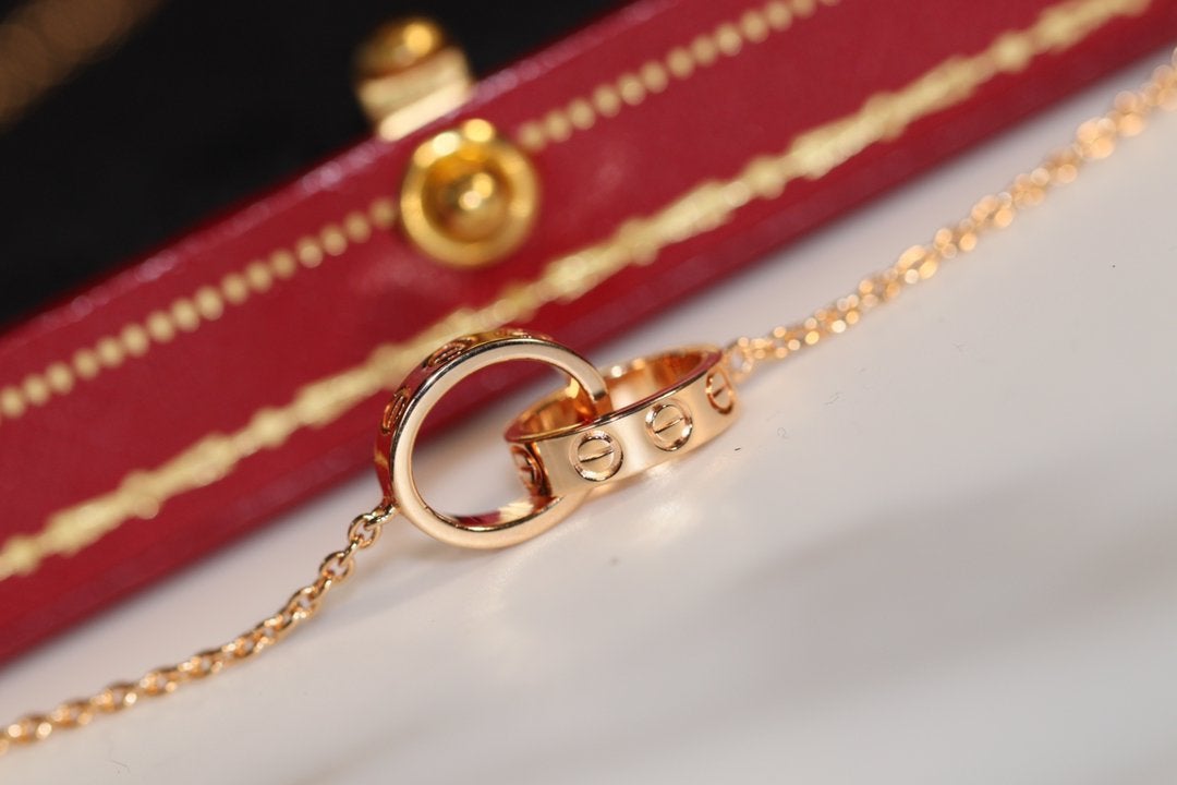 [Gaonasi]LOVE NECKLACE PINK GOLD AND SILVER
