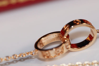 [Gaonasi]LOVE NECKLACE PINK GOLD AND SILVER