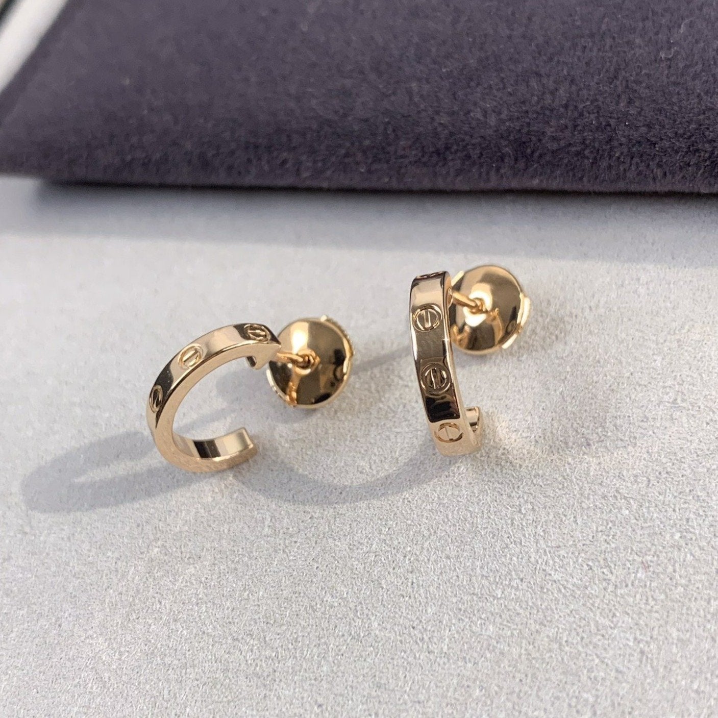 [Gaonasi]LOVE EARRINGS 2.65MM PINK GOLD