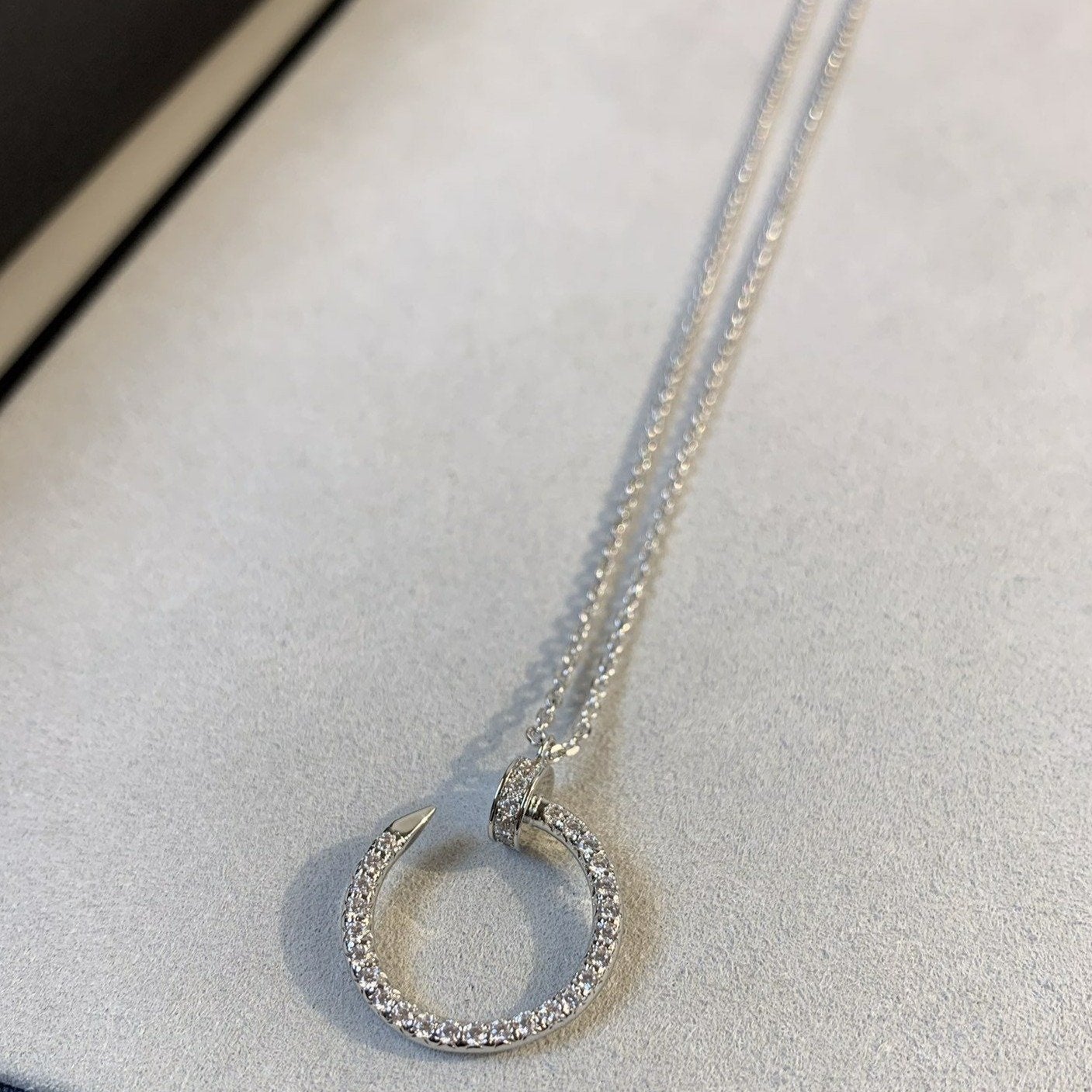 [Gaonasi]JUSTE NECKLACE SILVER DIAMONDS
