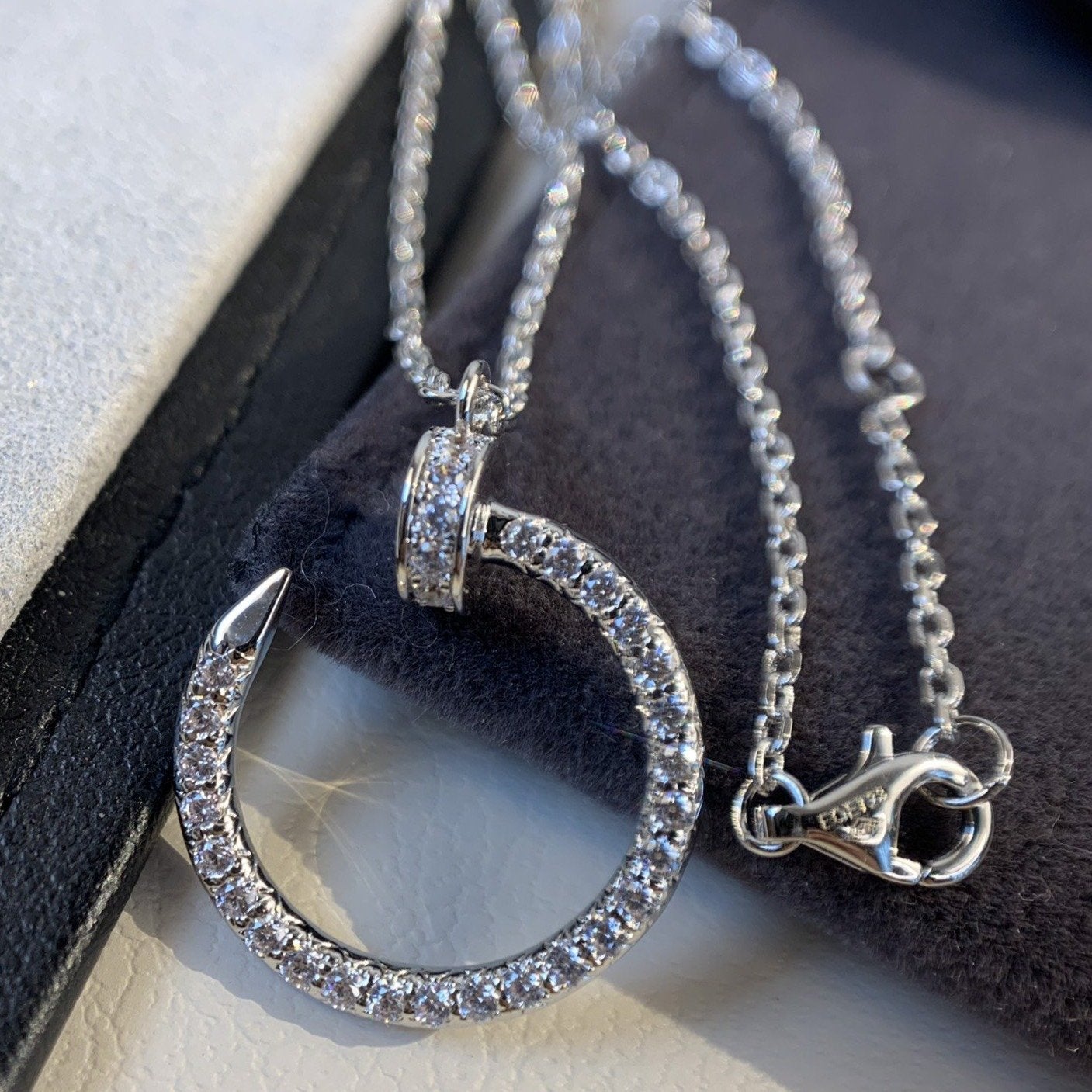[Gaonasi]JUSTE NECKLACE SILVER DIAMONDS