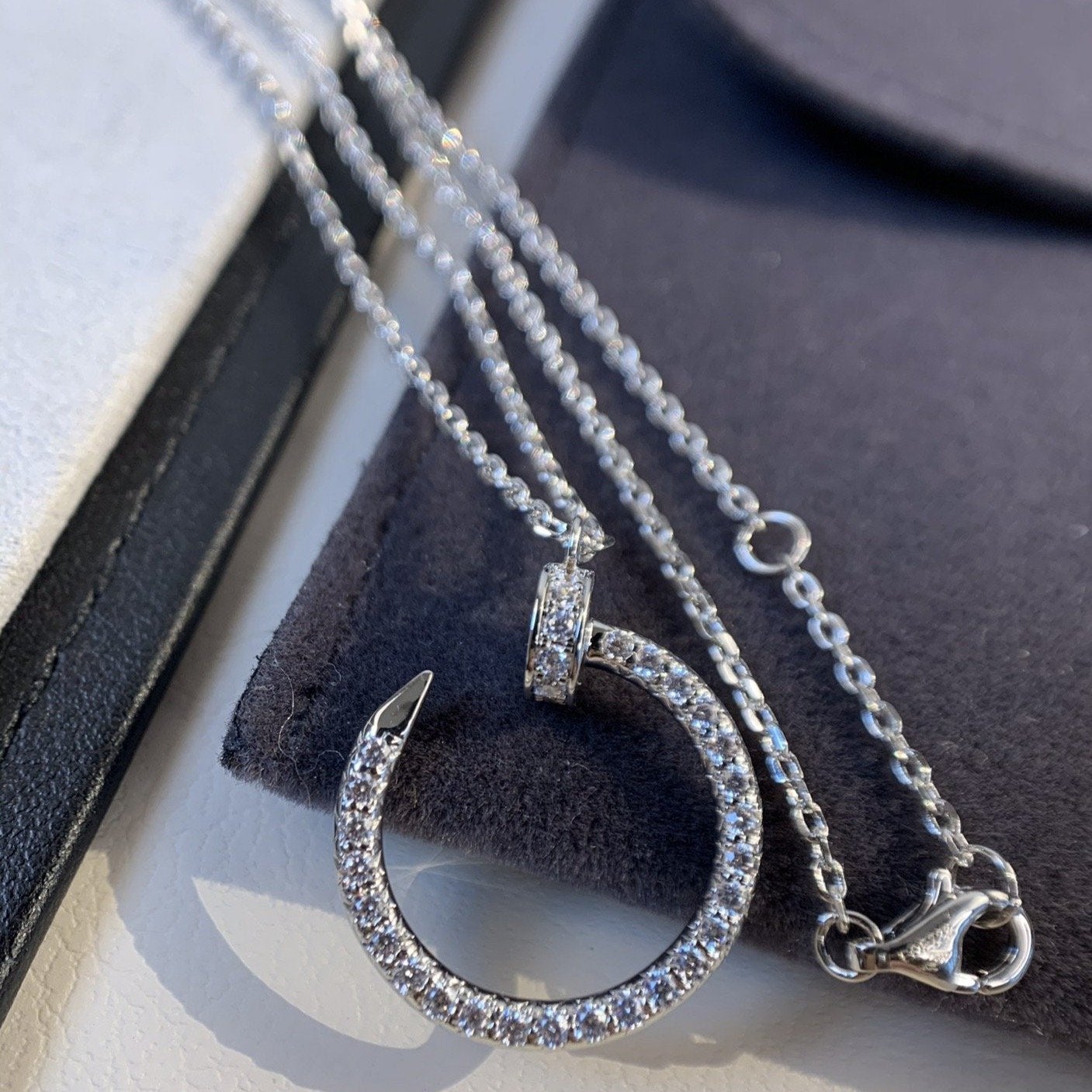 [Gaonasi]JUSTE NECKLACE SILVER DIAMONDS