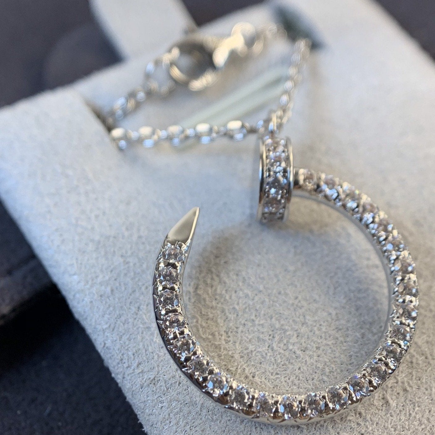 [Gaonasi]JUSTE NECKLACE SILVER DIAMONDS