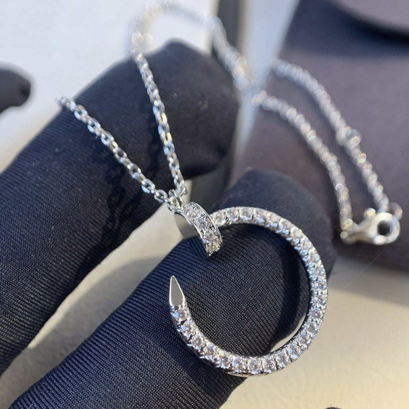 [Gaonasi]JUSTE NECKLACE SILVER DIAMONDS