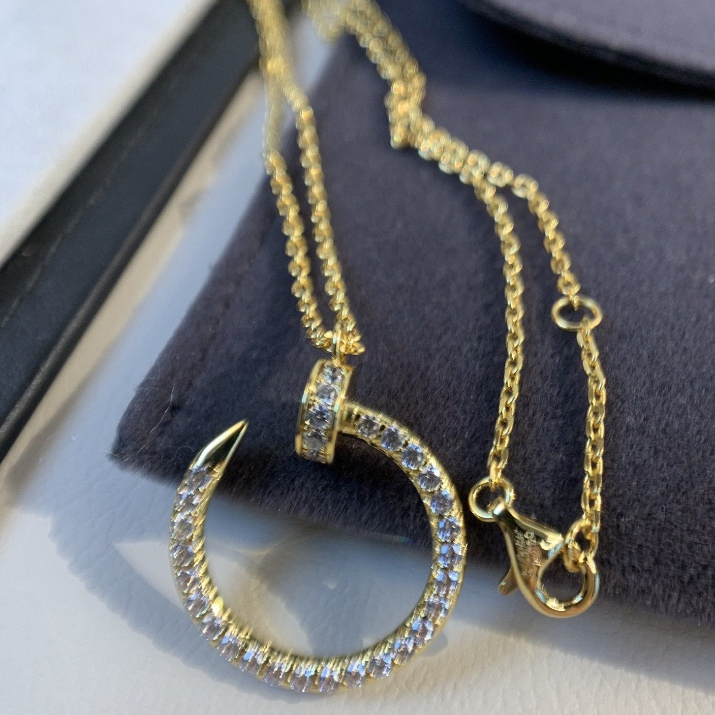 [Gaonasi]JUSTE NECKLACE GOLD DIAMONDS