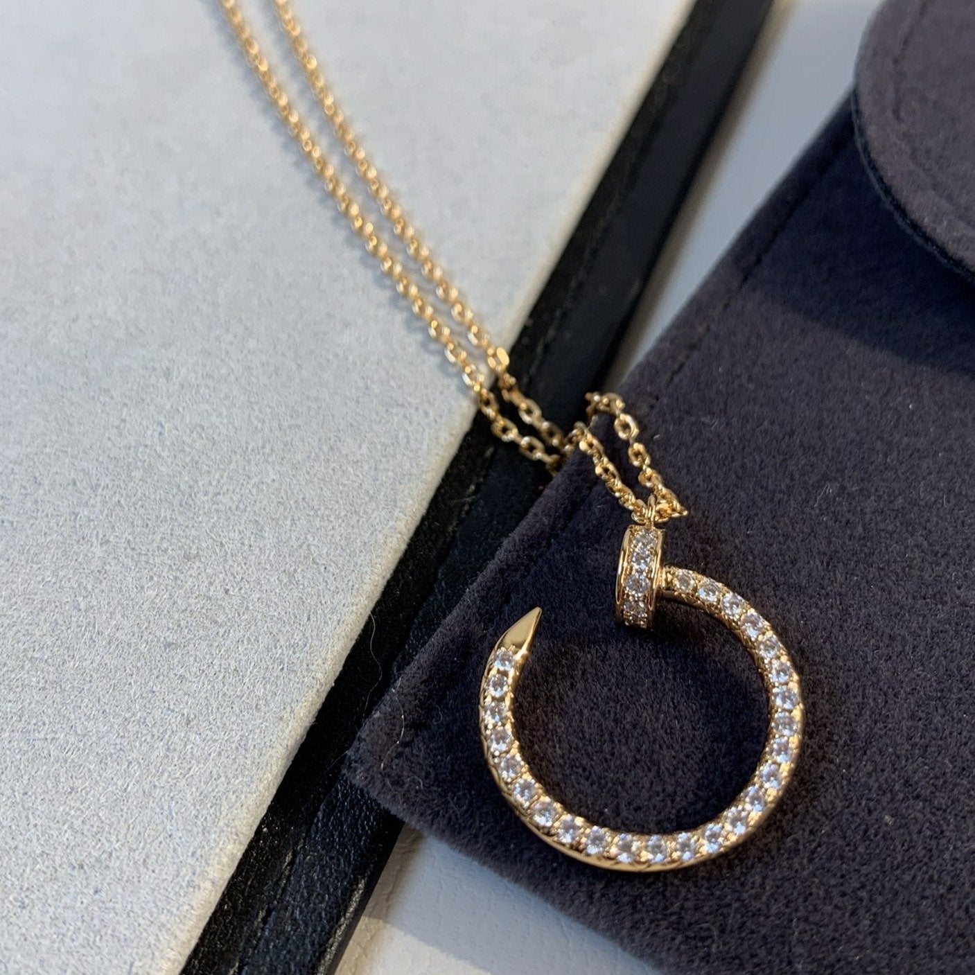 [Gaonasi]JUSTE NECKLACE PINK GOLD DIAMONDS