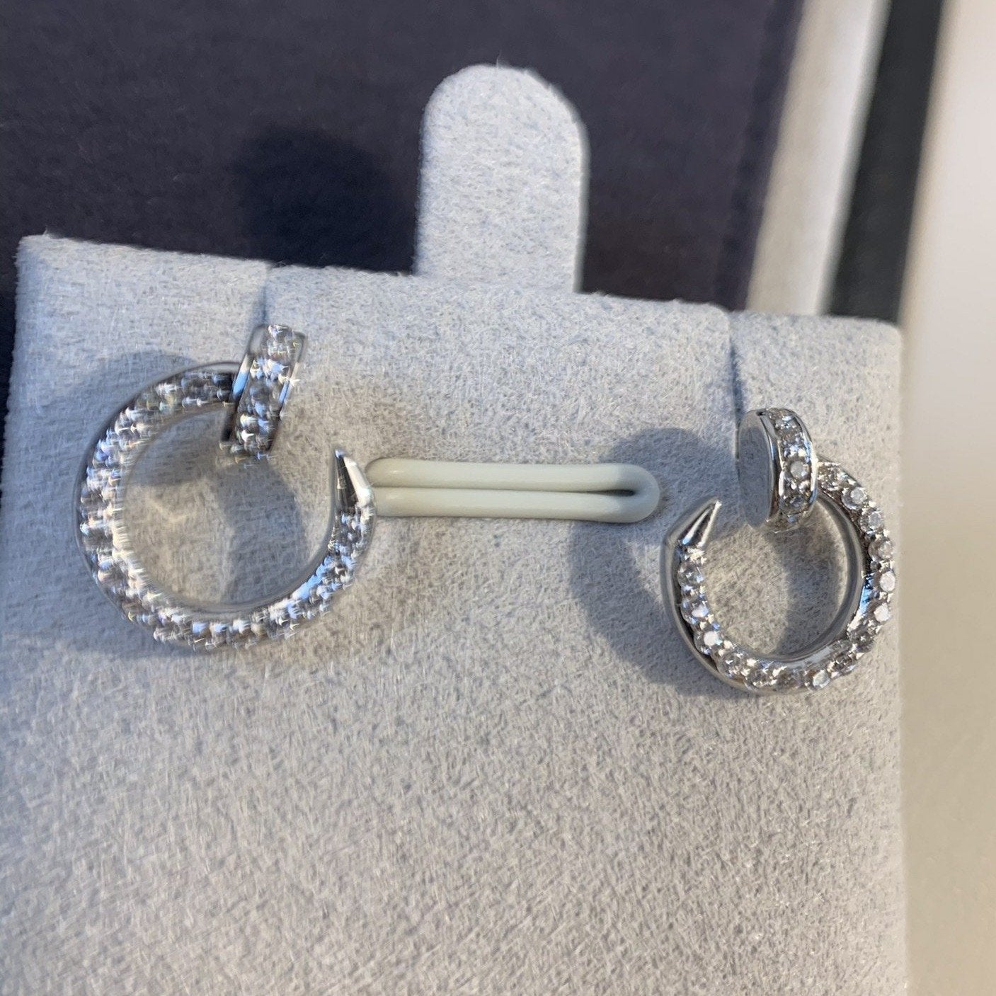 [Gaonasi]JUSTE EARRINGS SILVER DIAMONDS