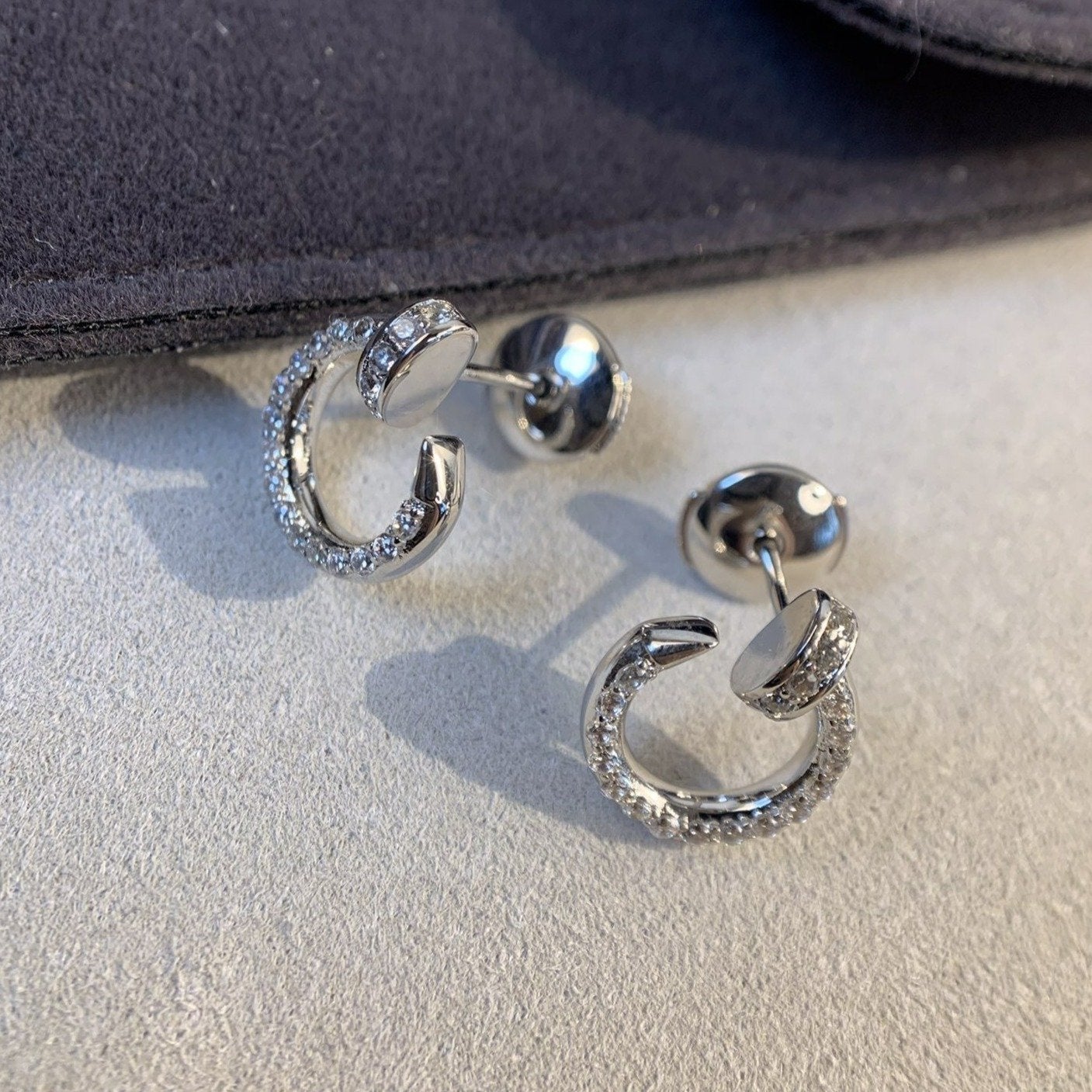 [Gaonasi]JUSTE EARRINGS SILVER DIAMONDS