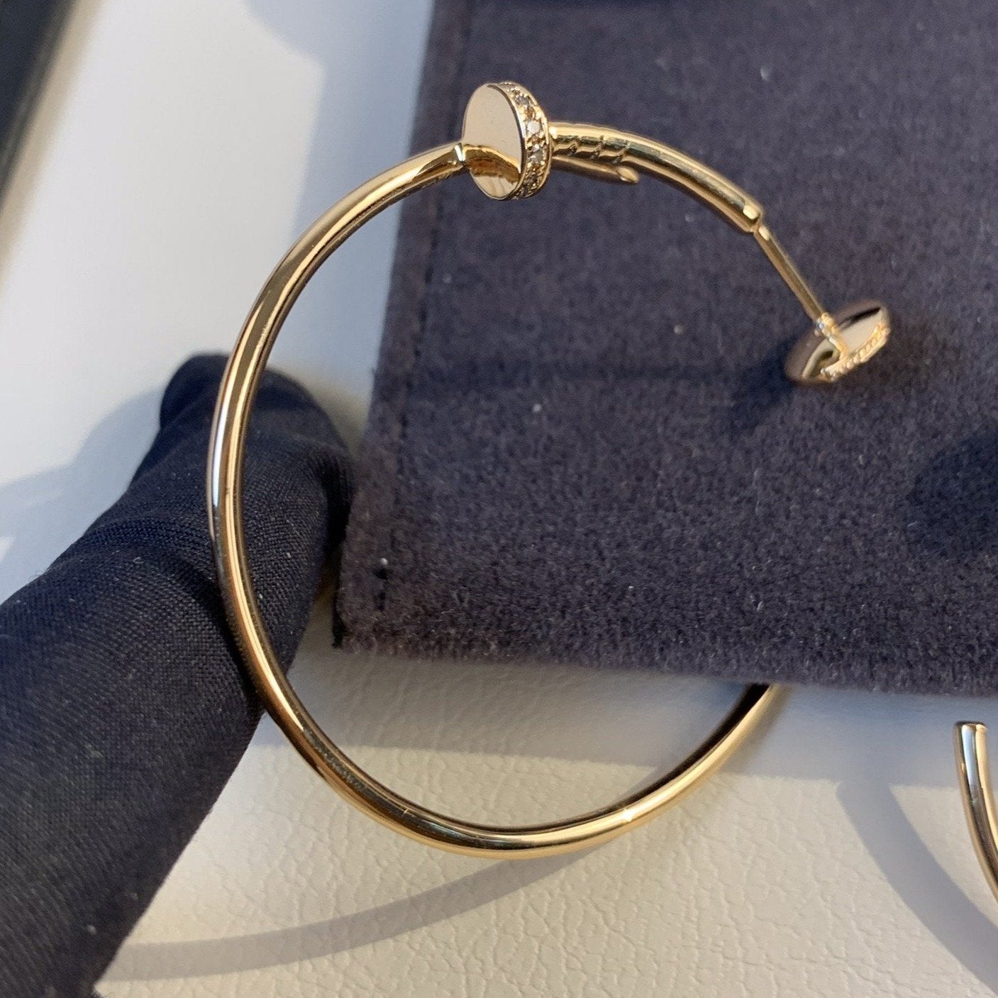[Gaonasi]JUSTE EARRINGS GOLD DIAMONDS 1.8MM