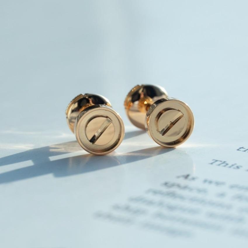 [Gaonasi]LOVE EARRINGS PINK GOLD 10MM