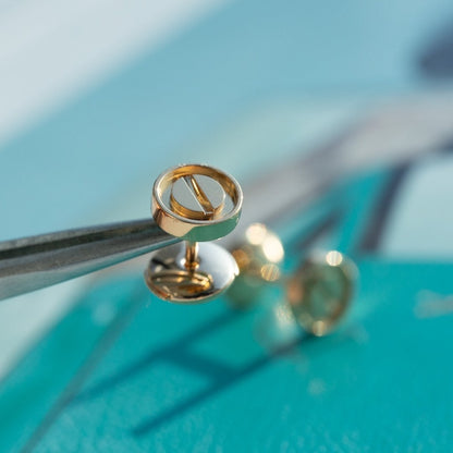 [Gaonasi]LOVE EARRINGS PINK GOLD 10MM