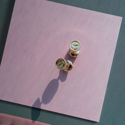 [Gaonasi]LOVE EARRINGS PINK GOLD 10MM