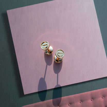 [Gaonasi]LOVE EARRINGS PINK GOLD 10MM