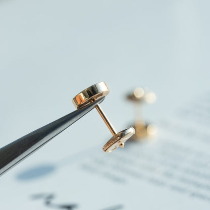 [Gaonasi]LOVE EARRINGS PINK GOLD 10MM