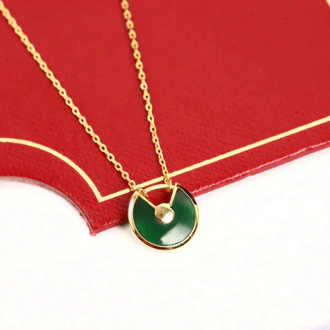 [Gaonasi]AMULETTE GOLD MALACHITE NECKLACE