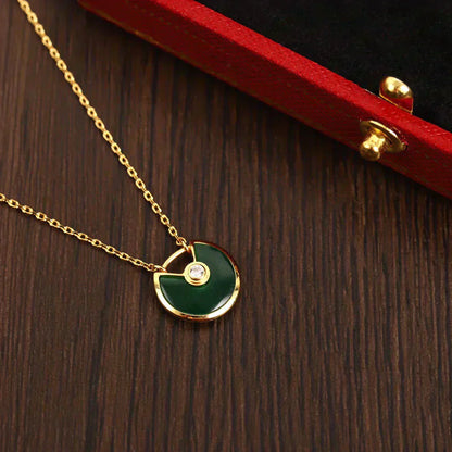 [Gaonasi]AMULETTE GOLD MALACHITE NECKLACE