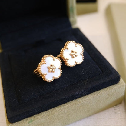 [Gaonasi]LUCKY PINK GOLD WHITE MOP EARRINGS