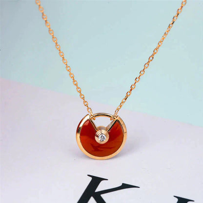 [Gaonasi]AMULETTE GOLD CARNELIAN ONYX NECKLACE