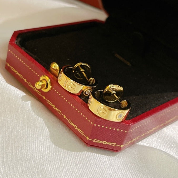 [Gaonasi]LOVE EARRINGS 5.7MM 2 DIAMONDS