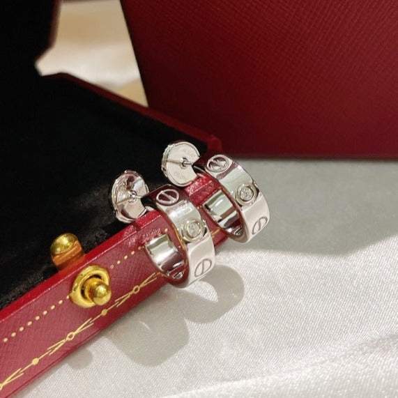 [Gaonasi]LOVE EARRINGS 5.7MM 2 DIAMONDS