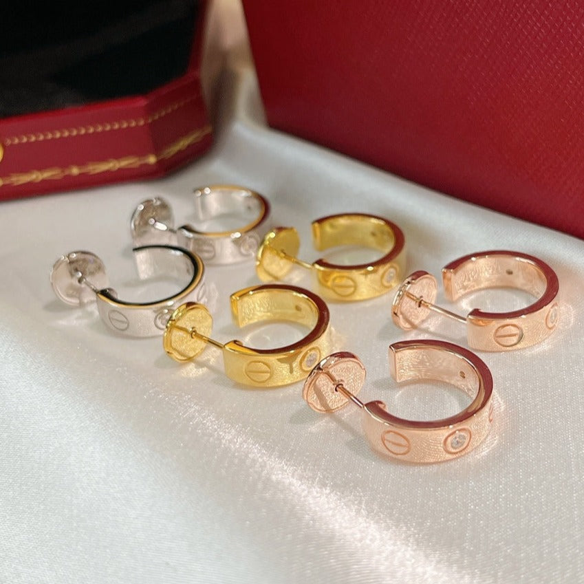 [Gaonasi]LOVE EARRINGS 5.7MM 2 DIAMONDS