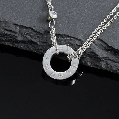[Gaonasi]LOVE NECKLACE 16MM 2 DIAMONDS