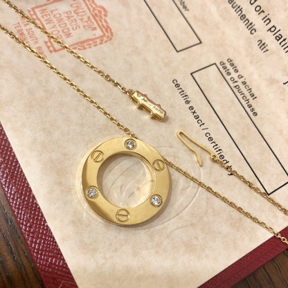 [Gaonasi]LOVE NECKLACE 16MM 3 DIAMONDS