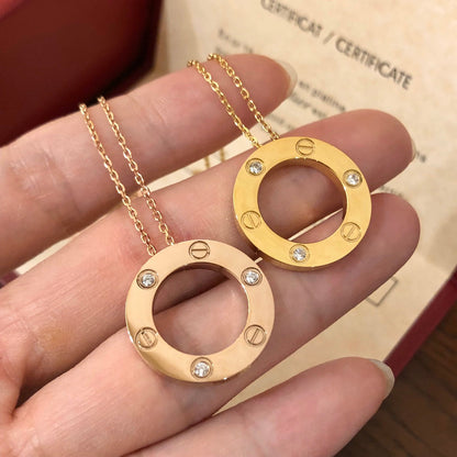 [Gaonasi]LOVE NECKLACE 16MM 3 DIAMONDS